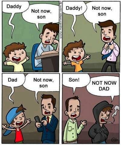dad has no time for his son